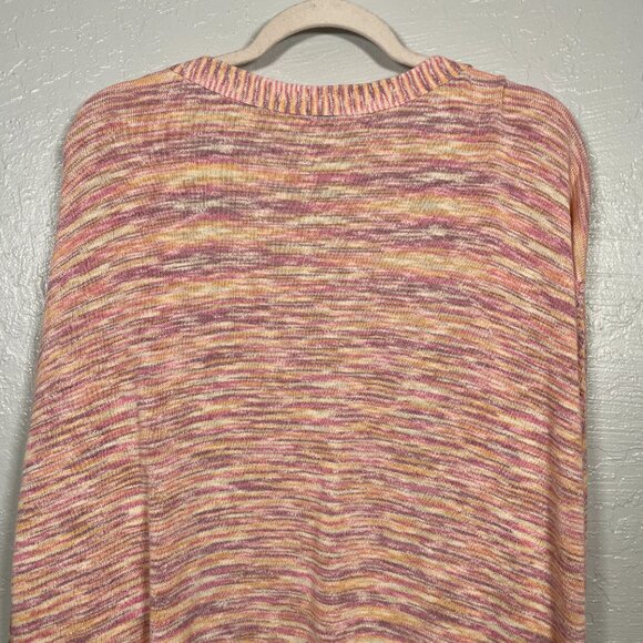 Sundance Women L Orange Pink Purple Adelaide Dreaming Open Front Knit Cardigan - Picture 8 of 11